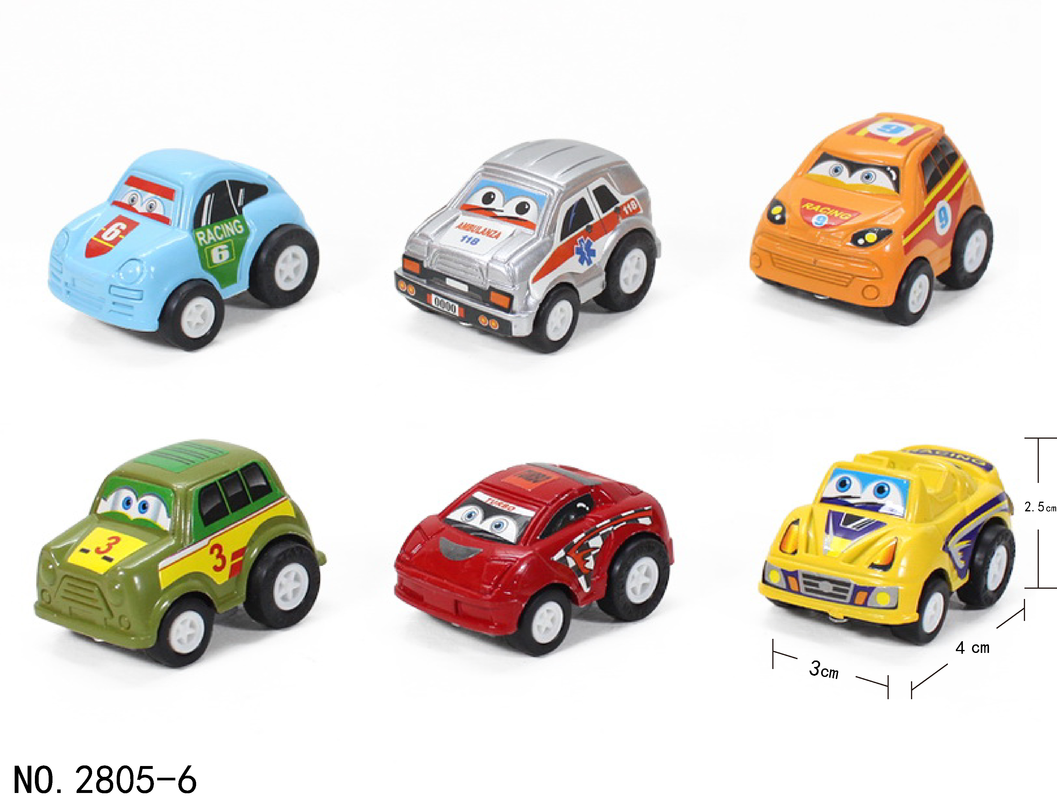 2805-6 &nbsp;&nbsp;Pull back car 6PCS