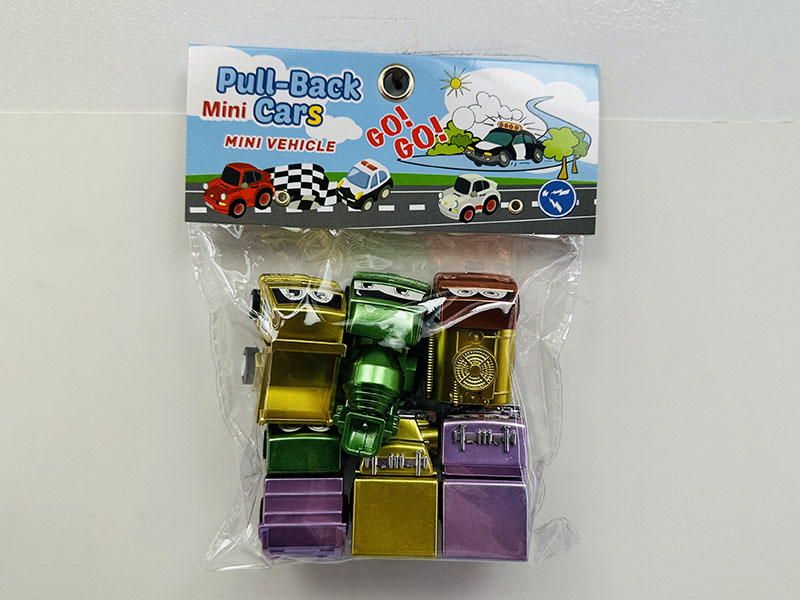 6388-6 （Plating color）Pull back car 6PCS