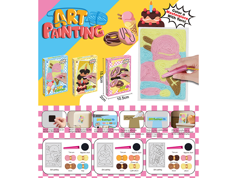 621-64ABC &nbsp;&nbsp;Woolen painting & Refrigerator sticker (doughnut cake ice cream)