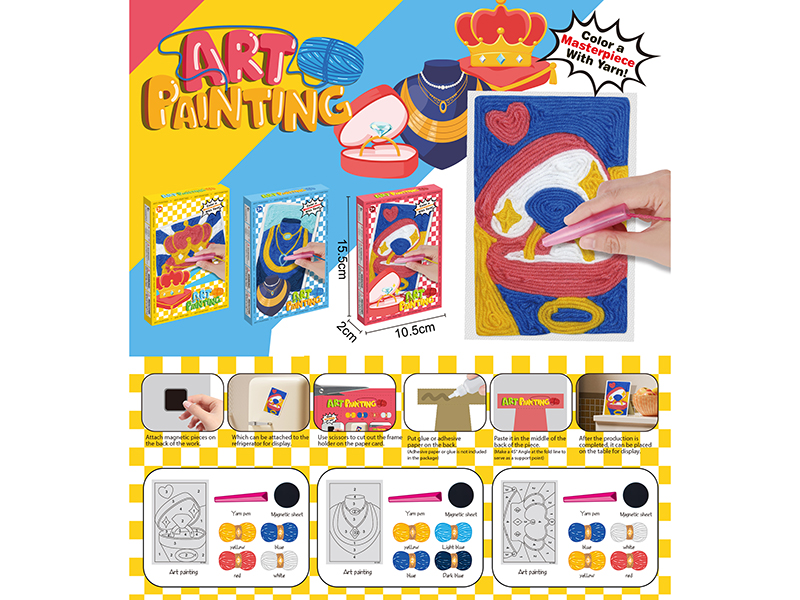 621-66ABC &nbsp;&nbsp;Woolen painting & Refrigerator sticker (ring necklace crown)