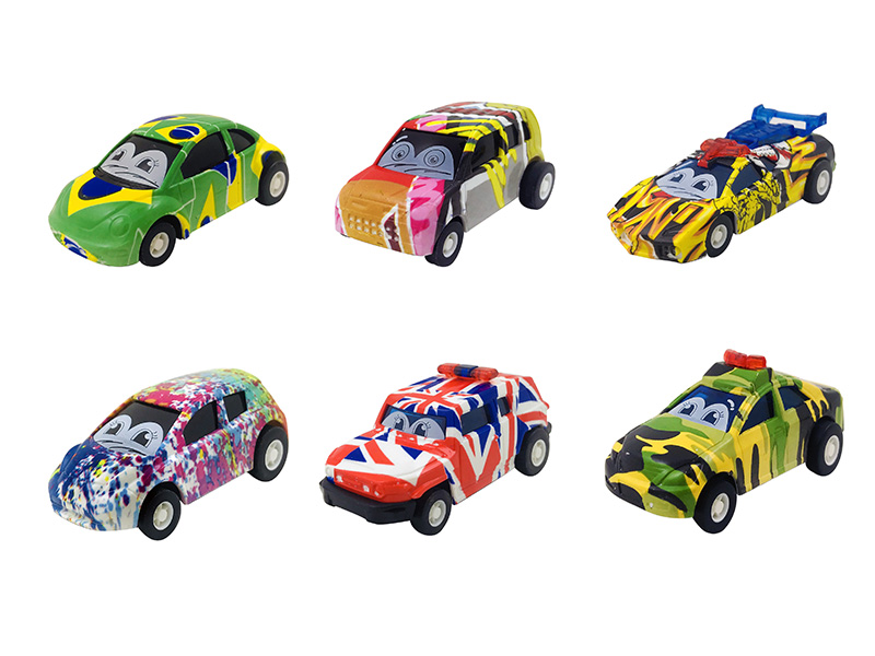 6386-6(Graffiti) &nbsp;&nbsp;&nbsp;Pull &nbsp;back car 4PCS